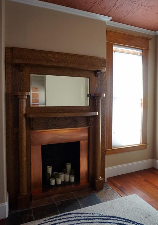 Photo of Copper Fireplace in Vintage Home 